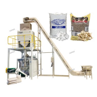 Màquina d'embossat de segellat d'ompliment de bossa vffs de pellets de fusta de 15 kg