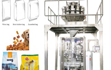 Màquina d'embalatge de segellat d'ompliment automàtic de bosses verticals per a aliments per a mascotes